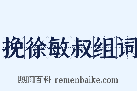 挽徐敏叔组词是什么意思的图片